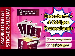 CÓDIGO Promocional NOVO - 4 Códigos para o Álbum VIRTUAL da Copa Do Mundo Qatar 2022