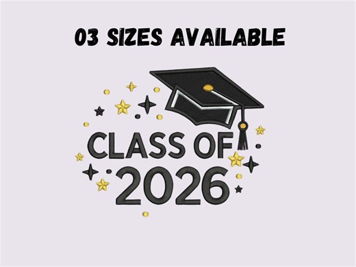 Graduation Year 2026 Embroidery Design, Machine Embroidery File, Instant Download - Etsy