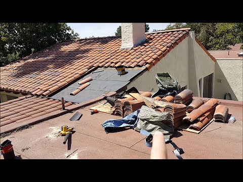 Roof Leak Repair of 2 Piece Spanish Clay Tile, San Juan Capistrano, Ca