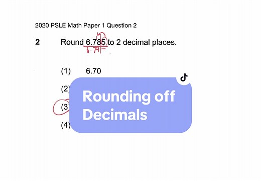Quickly Solve 2021 Singapore Math Grade 6 Question on Rounding Off Decimals