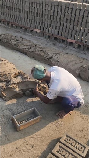 Perfectly Making Bricks By Hand #construction #skills #claybrick #brickwork #brick #brickmaker