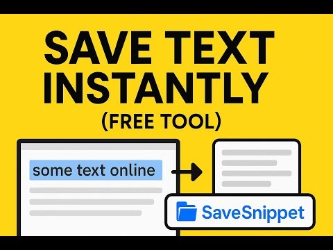 SaveSnippet Demo | How I Built a Free Chrome Extension to Save Text Instantly