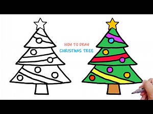 How To Draw Easy Christmas Tree 🎄 Step-by-step Drawing Tutorial | Christmas Drawing