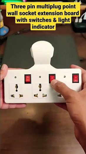 Digiway 3 pin Multi Plug Point | Cordless Wall Socket Multi Outlet Extension Board, Universal Socket