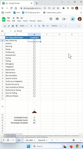 Progress tracker with animated image in Google Sheet #googlesheet #exc...