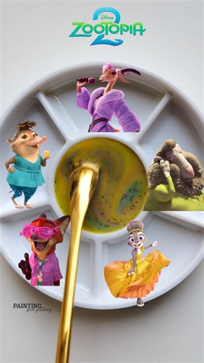 Guess the Mixed Color of Zootopia Characters #colormixing #satisfying #zootopia #trending