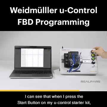 Weidmülller u-Control FBD Programming FBD programming is a graphical way to develop control programs using reusable blocks. It's easy to learn and use, and it can be used to create complex programs without writing any code. Learn more about FBD programming and how it can help you develop faster and more efficient control programs. #FBDprogramming #PLCprogramming | RealPars