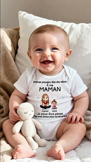 Notre Première Fête des Mères - Body Bébé Personnalisé #wrappiness #personalizedgifts