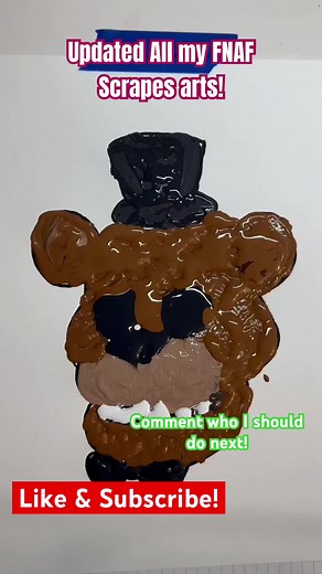 Updated Version:All My Satisfying FNAF Scrape Arts! #art #acrylicpainting #fnaf #fyp