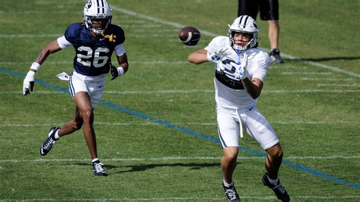 BYU Newcomers Headline Friday's Spring Practice Clips