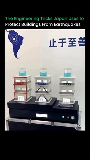 Artificial intelligence | Technology on Instagram: "When the ground starts moving several feet per second, fighting it is a losing game. So Japan does the opposite. Instead of rigid buildings, many structures are engineered to move with the quake. Shock absorbers inside the frame help soak up energy, while base isolation systems let the entire building slide slightly as the ground shifts. Some foundations even rest on rubber pads or special bearings that separate the building from the earth belo