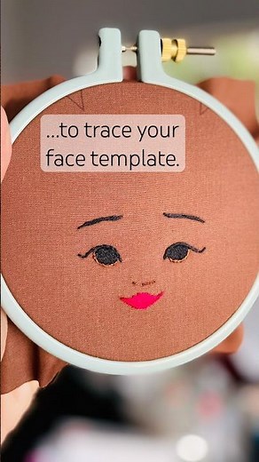 How to trace your doll face embroidery template onto dark fabric! Learn my trick!