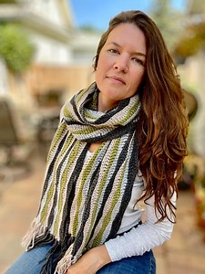 CROCHET PATTERN Wavy Scarf |   Video Tutorial | Beehive Long Scarf With Fringe | Sustainable Apparel - Etsy