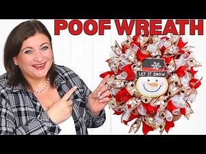 How to Make a Snowman Deco Mesh Wreath | Pouf Poof Style Wreath