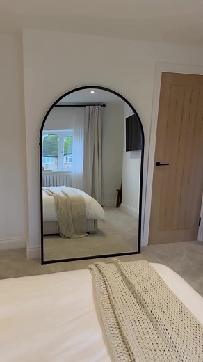 Black Metal Arch Mirror - Black Friday Sale