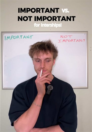 ✅IMPORTANT vs NOT IMPORTANT for INTERNSHIPS ✅ Need help with your internship search? 💼 Follow to learn the process and build structure ‼️ #internships #internshiptips #collegetocareer #university #college