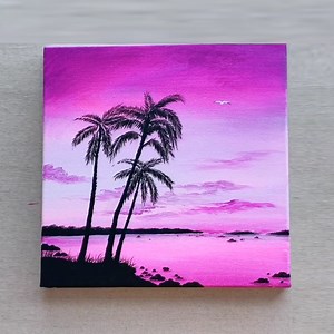 48K views · 742 reactions | Beach Sunset Acrylic Painting for Beginners :) | Kids Art & Craft | Facebook
