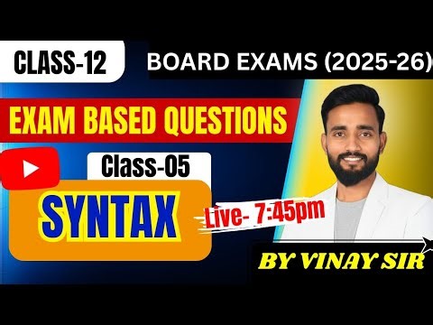 🔥 Syntax Practice 2026 | Exam-Based Important Questions #english grammar | by Vinay Sir 📚🔥