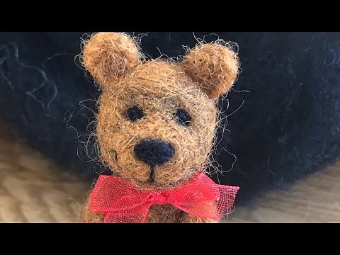 How to needle felt a tiny teddy bear - tutorial