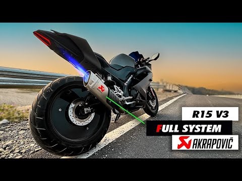 Akrapovic M3 Exhaust 🥵 installation in R15v3 😍
