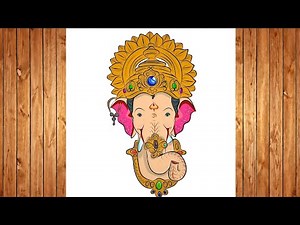How to draw lalbaugcha Raja face Step By Step | Ganesh Chaturthi Drawing