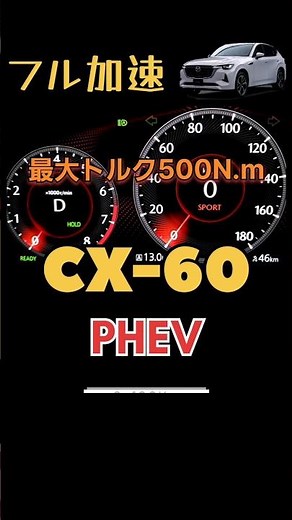 マツダCX-60フル加速 PHEV 最大トルク500N.m