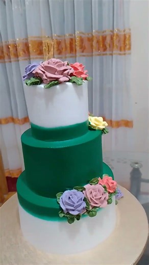 Amazing beautiful 3tier cake decorating ideas cake tutorial for beginners #cake #baking #shortvideo