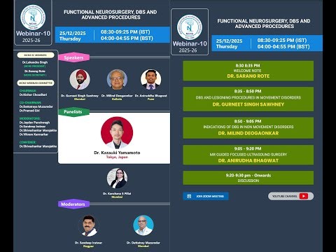 MCNS Webinar 10th - 25th December 2025 - Functional Neurosurgery, DBS and Advanced Procedures