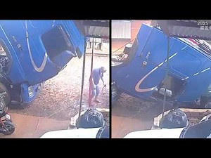 SEMI-TRUCK CAB COLLAPSE ACCIDENT💀