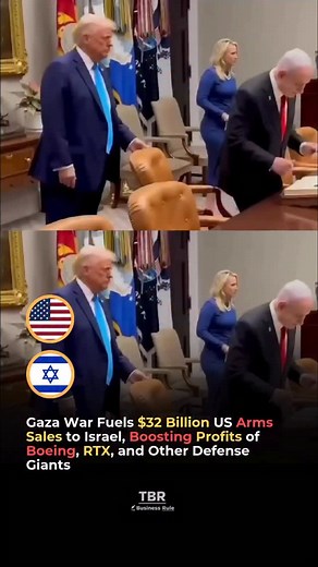 The Gaza conflict has turned into a massive business opportunity for US defense firms. Since October 2023, over $32 billion in weapons sales to Israel have been approved. Boeing, RTX, and General Dynamics reported huge revenue spikes, with Boeing’s military backlog touching $64 billion, showing how war continues to drive the global arms industry. #gazawar #usdefense #israel #boeing #weaponsales | The Business Rule