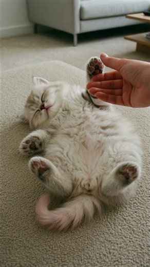 Tiny paws vs Baby feet! 😲 The cutest interaction ever ✨ #catshorts
