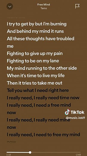 Free Mind- Tems #fyp #spedupsongs #spotify | free my mind lyrics