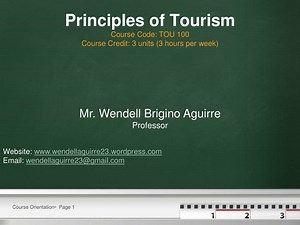 Principles of Tourism - SlideServe
