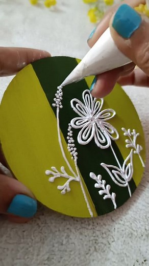 412K views · 3.1K reactions | Make easy texture artwork. Simple yet beautiful fridge magnet. Used texture paste here .. U can even use acrylic white rube colours in handmade cone. Hope this will be helpful  #textureart #creativeidea #texturedart #diytutorial #textureartist #fridgemagnets | craftycharu | Facebook