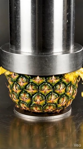 Hydralic press crusing the Pineapple 🍍