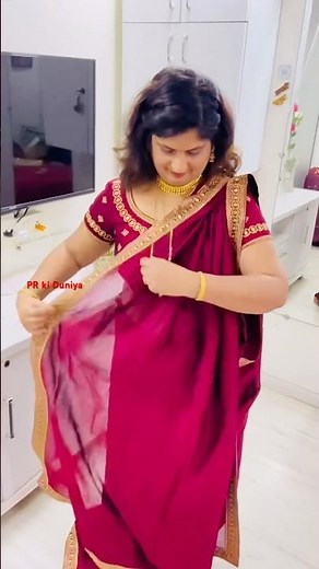 साधी साडी भारी दिसते 💖 नक्की नेसा 😊 | Easy way to drape Stylist Saree 😃 | #prkiduniya