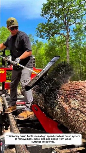 Rotary Brush Tools 18V Cordless | Fast Wood Cleaning Type Brush Removes Bark in Seconds