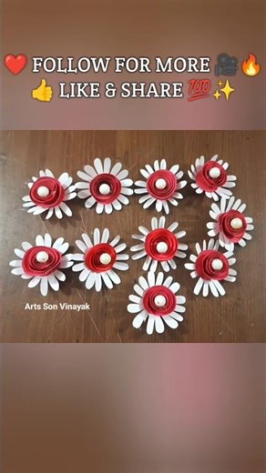 Paper Flower Magic 🌸 | 1 Minute Me Easy Beautiful DIY Flower Craft ✨ #papercraft #flowermaking #diy