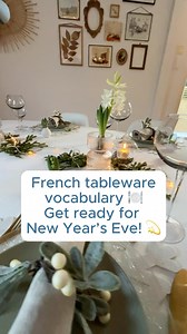 FRENCH vocabulary ⬇️ -une sous-nappe (ou un molleton) = table protector -une nappe = tablecloth -un set de table = placemat -une assiette = plate -une petite assiette = small plate -une fourchette = fork -un couteau = knife -une petite cuillère = teaspoon -une serviette = napkin -un rond de serviette = napkin ring -une fleur = flower -une guirlande lumineuse = string of lights -une bougie = candle Bon réveillon ! 💫✨ Christine 😊 #FrenchTeacher ⬇️ *************** ⬇️ 🇫🇷 Ready to take your Frenc