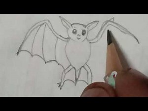 Simple Bat drawing! Easy Bat draw step by step ☑️