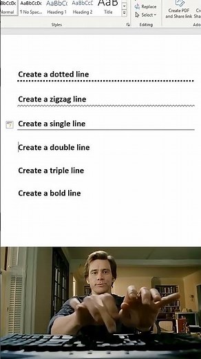 Insert Line in MS Word ⚡ | Horizontal Line Trick #keyboard #computertips #word #words #tech