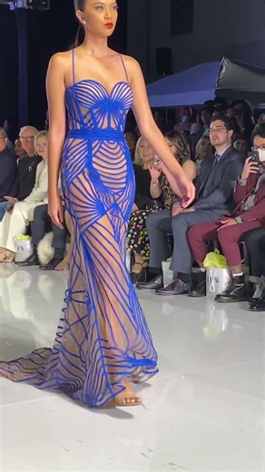 Designer Dress Runway Moment: Blue Gown We Adore #viral #viralvideo #shorts #style #fashion