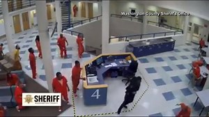 29K views · 348 reactions | INMATE JUMPS DEPUTY: A scary moment caught on camera in an Oregon jail when one of the inmates jumps a Sheriff's Deputy. Fortunately, another inmate intervened and threw the attacking inmate to the ground, allowing the deputy to take control of the situation. The attacking inmate was sentenced to six more years in prison for initiating the fight. (Washington County Sheriff's Office) | NBC Right Now | Facebook