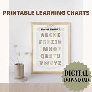 Tableau de l'alphabet ABC imprimable pour enfants : décoration de la salle de classe pour l'école à la maison (PDF JPEG) - Etsy France