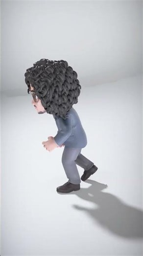 Stylish Male Character with Curly Hair and Glasses - AI Rigged 3D Character