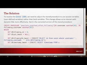 Resolving the Error 1064 in MySQL Stored Procedures