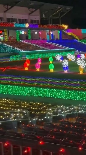 A little sneak peek. Come see the entire light show starting November 21st! The Southern Lights Trustmark Park Pearl, Miss. | Mississippi Mud Monsters