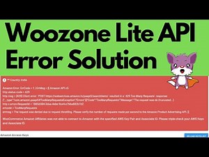 Woozone lite Amazon API Key Error and Solution | Too Many Requests Error Wzone Problem Explained !!