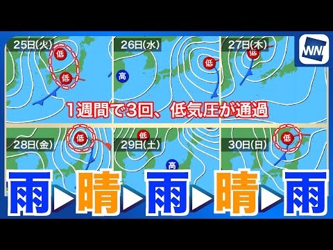 [Weekly Weather] Low pressure systems pass through one after another, three times in one week... ...