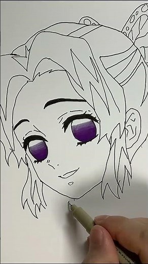 How to draw Shinobu Kocho from Demon Slayer I step by step I Easy to draw I draw anime